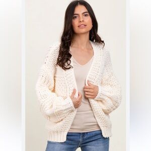 Le Lis Cream Knit Chunky Cardigan 🧸